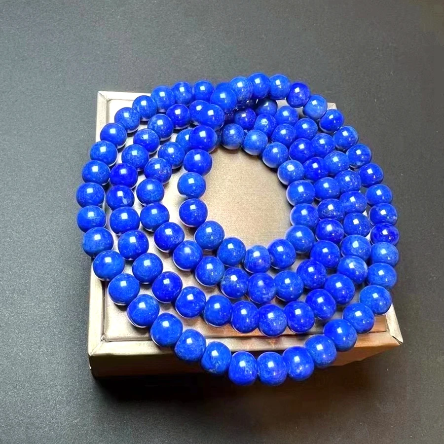 9mm Bead Nature Ore Lapis lazuli Mala Bangle Hanging Rosary Mascot lazurite Gift Handstring