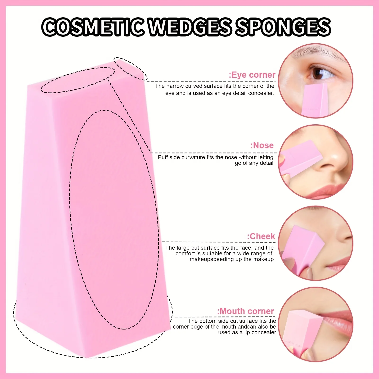 24pcs Triangle Makeup Sponge Puff Wedge Foundation Blending Sponge Soft Cosmetic Makeup Tool Disposable Beauty Puff