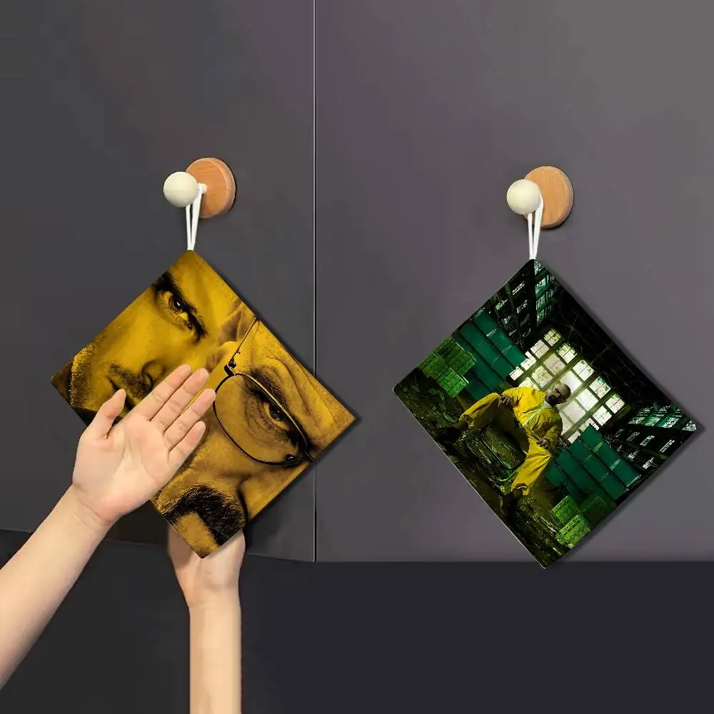 Breaking Bad Movie Hanging Kitchen Towel, Polyester Cotton Material, Wear Resistant Hand Wiping Towel for Home