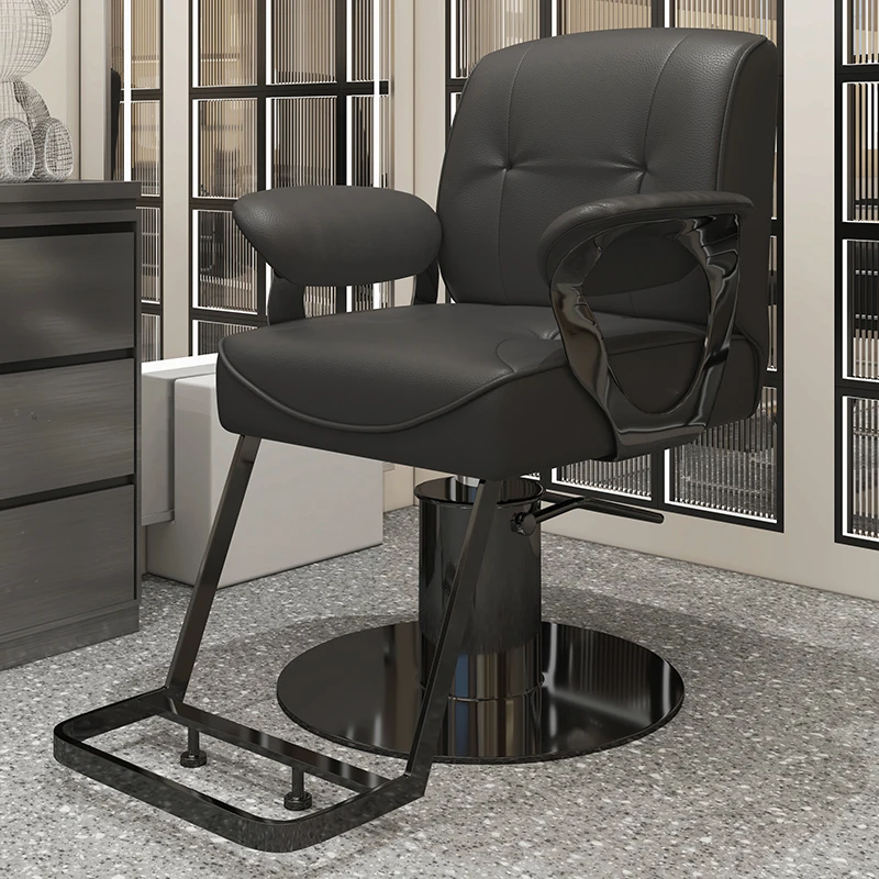 Minimalist Hair Salon Chair Specific Adjustable Rotating Hot Dyeing and Cutting Barber Chair Men Peruvian Cosmetic Stool 빈티지