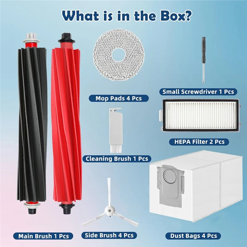 

AA01-For Roborock Q Revo Master, Qrevo Slim Robot Vacuum Main Side Brush HEPA Filters Mop Pads Dust Bags Accessories Kit