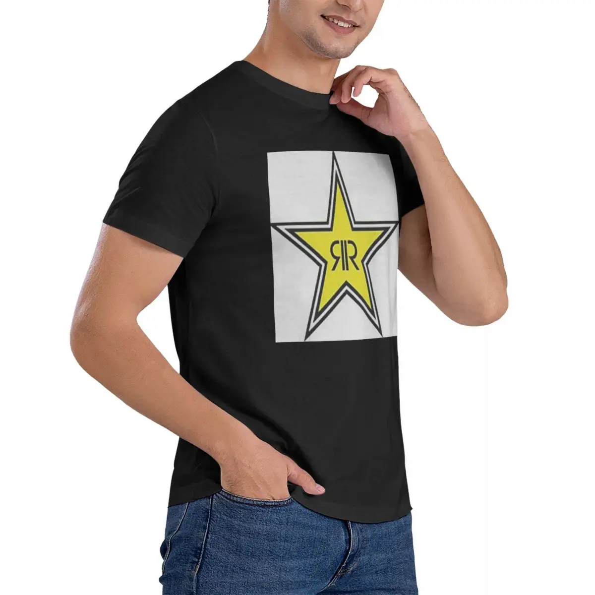 

Rockstar Energy Drink футболка из 100% хлопка, мужские модные футболки, мужские футболки с круглым вырезом и коротким рукавом, S-6XL