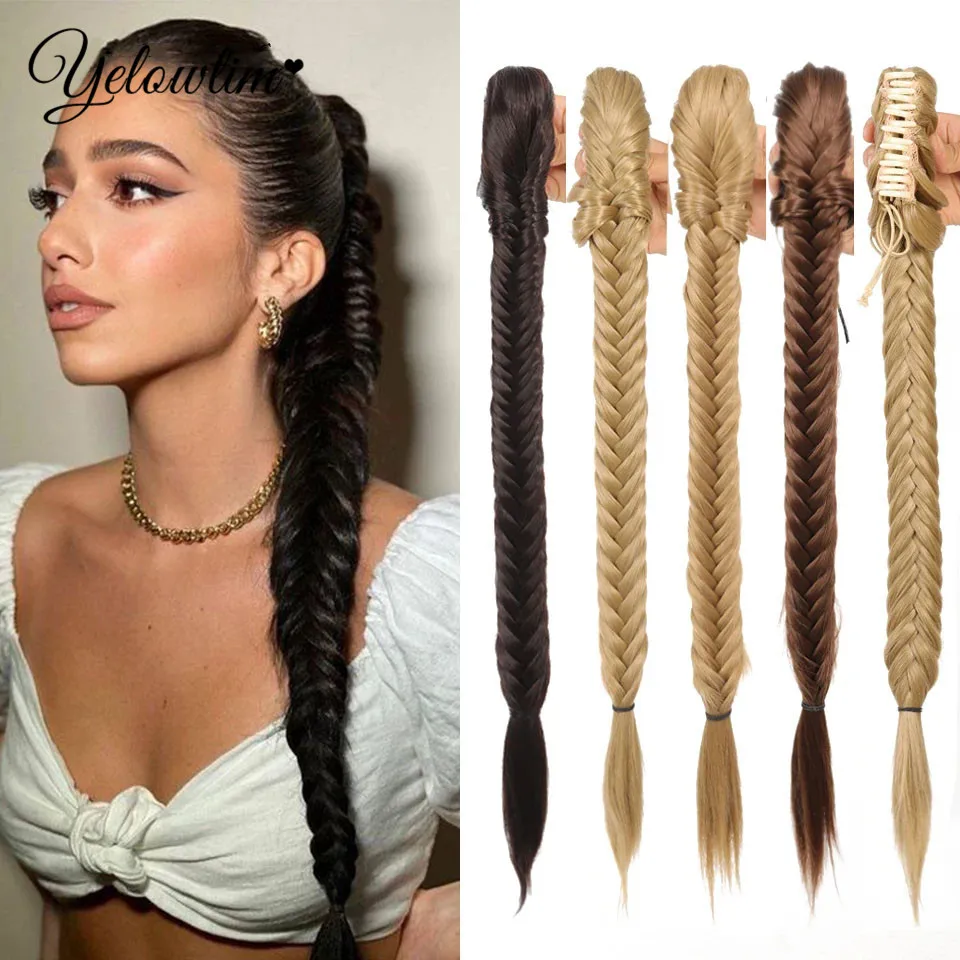 Synthesis Hip hop style dirty braid ponytail color braid European and American hip-hop style heat-resistant Fried Dough Twists