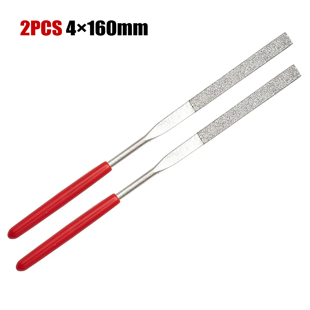 2pcs 160mm Diamond Needle Files Flat File For Metal Jeweler Stone Glass Polishing Wood Carving Craft Needle File Hand Tools