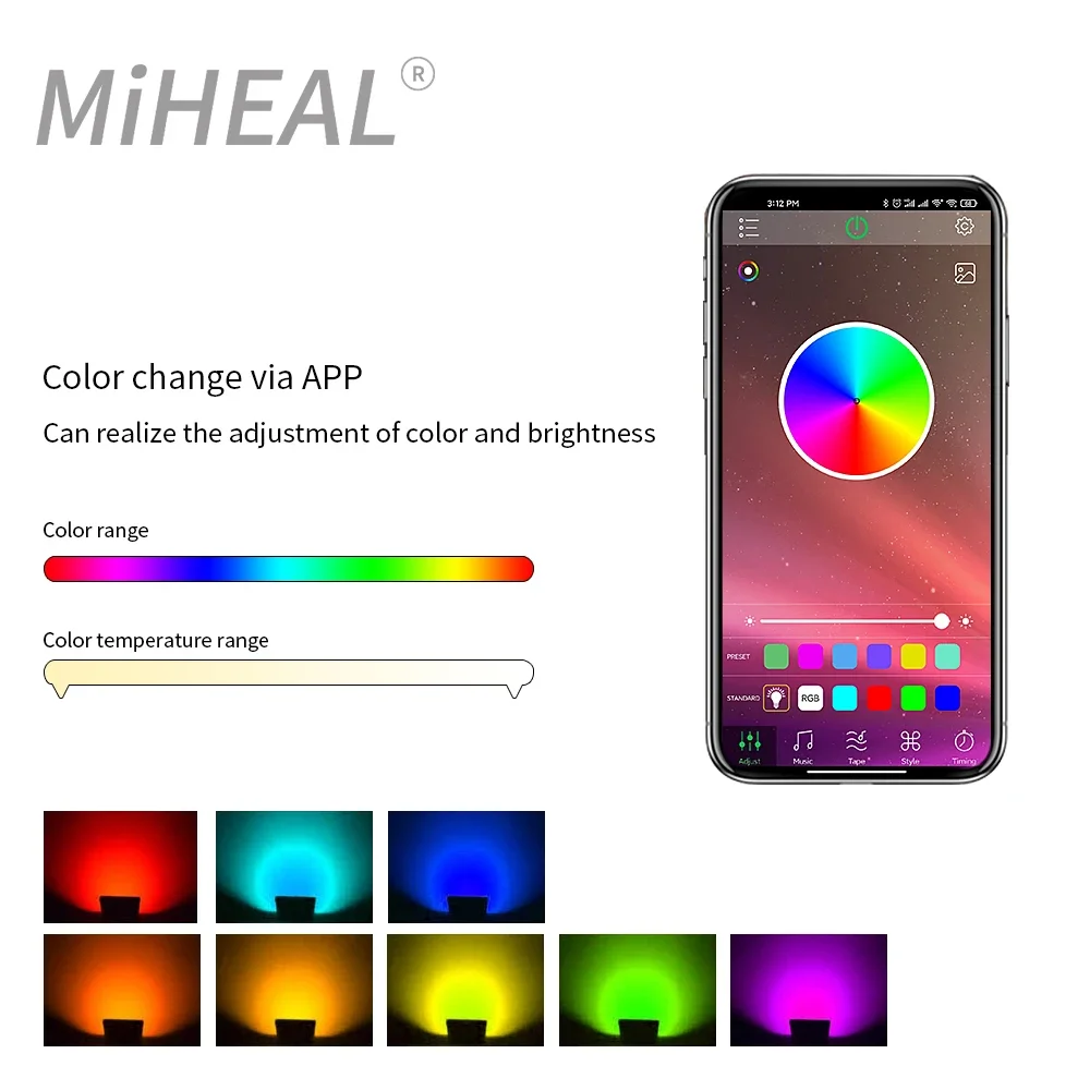 Светодиодный RGB прожектор 50 Вт 100 Вт IP68 Открытый прожектор 220 В RGB отражатель Лампа проектора с приложением/дистанционным управлением Светодиодный RGB APP свет