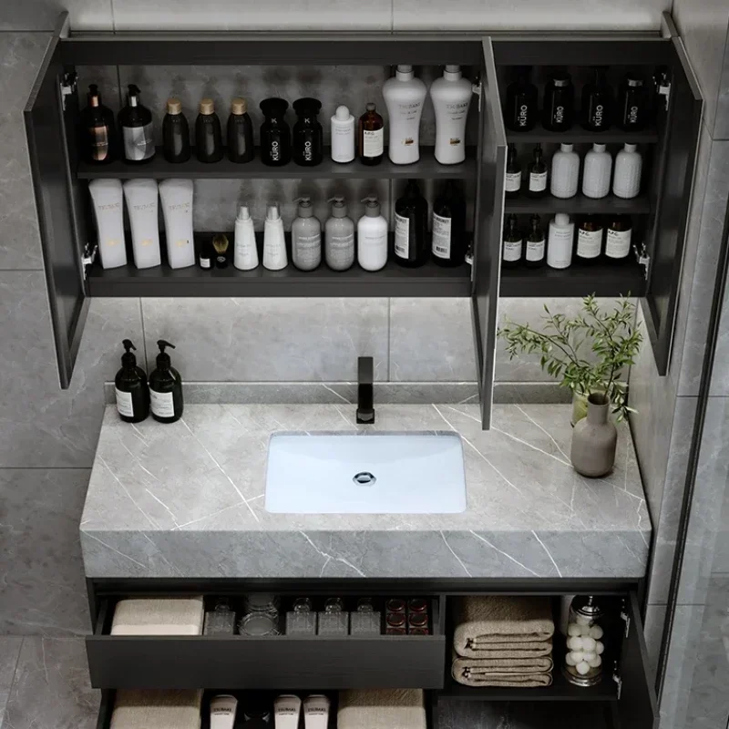 Bath Cabinet Storage Organizer and Long Bathroom Furniture Washbasin with Foot Penetration Combination Luxury Wc Furniture