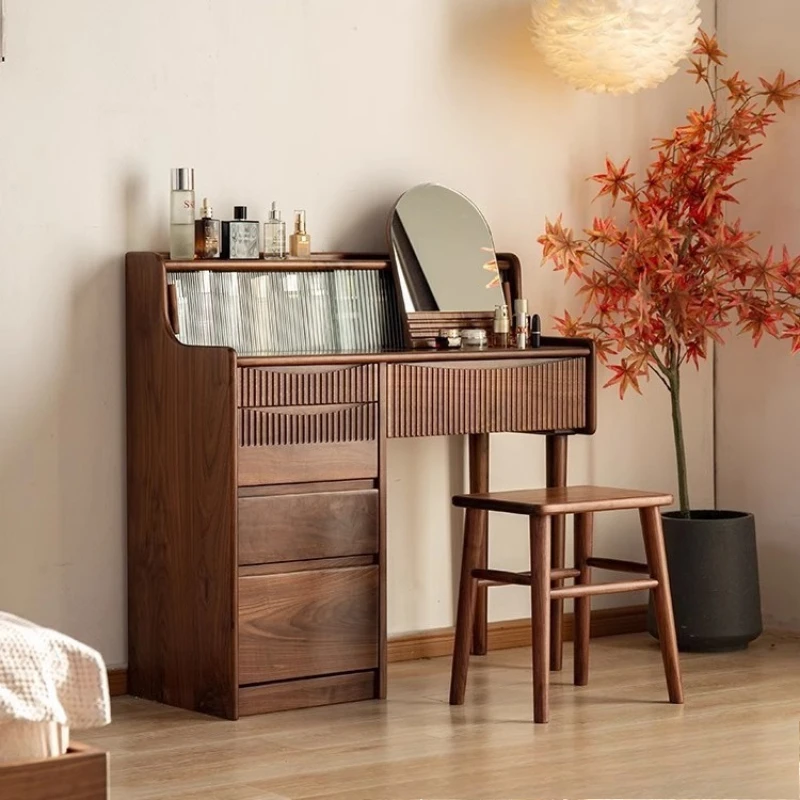 Bedroom Shelves Vanity Desk Accessories Apartment Wood Drawers Makeup Vanity Desk Dresser Modern Coiffeuse Chambre Furniture