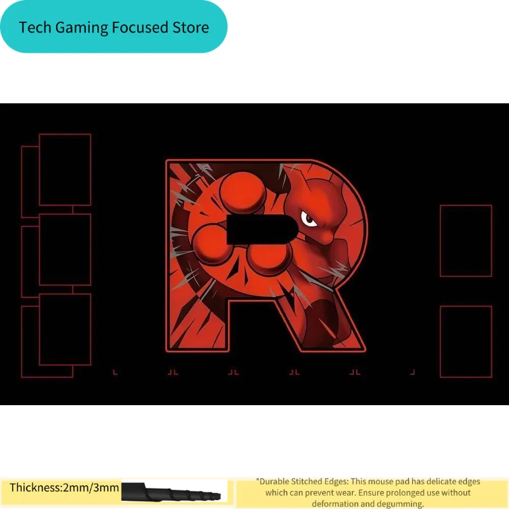 Mewtwo Team Rocket Extended Gaming Mouse Pad Anime Aesthetic Desk Mat Non-Slip Keyboard Pad for TCG Players