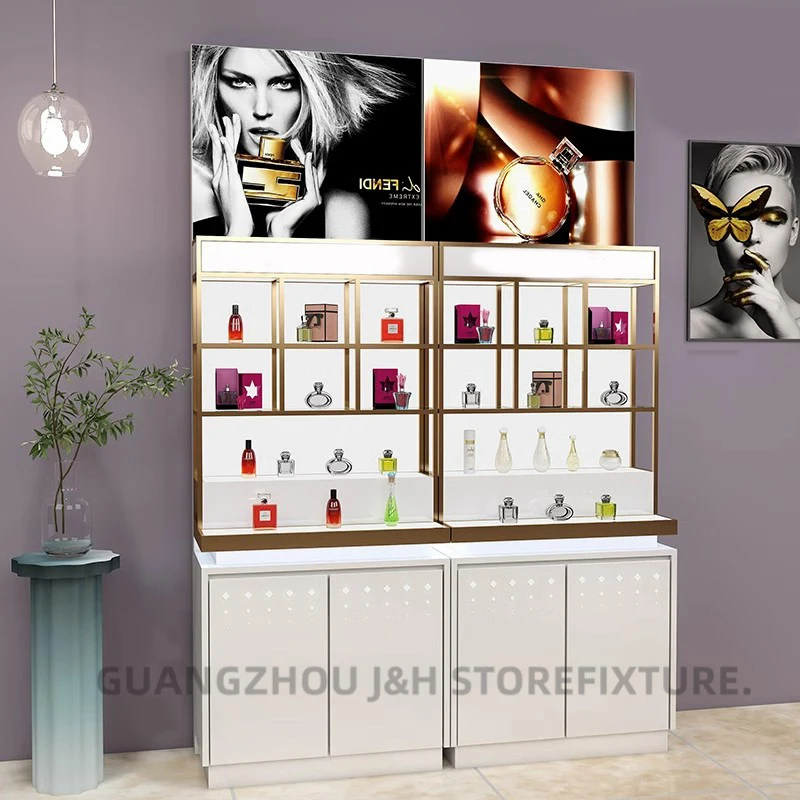 

Modern Style Cosmetic Shop Furniture for Sale Makeup Display Stand Perfume Display Retail Cabinets