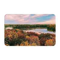 Fall From A Balloon Soft Cushion Car Home Carpet Door Mat Myhouse1 Forest Hot Air Balloon Sunrise Lake Fall Colors Pink Clouds