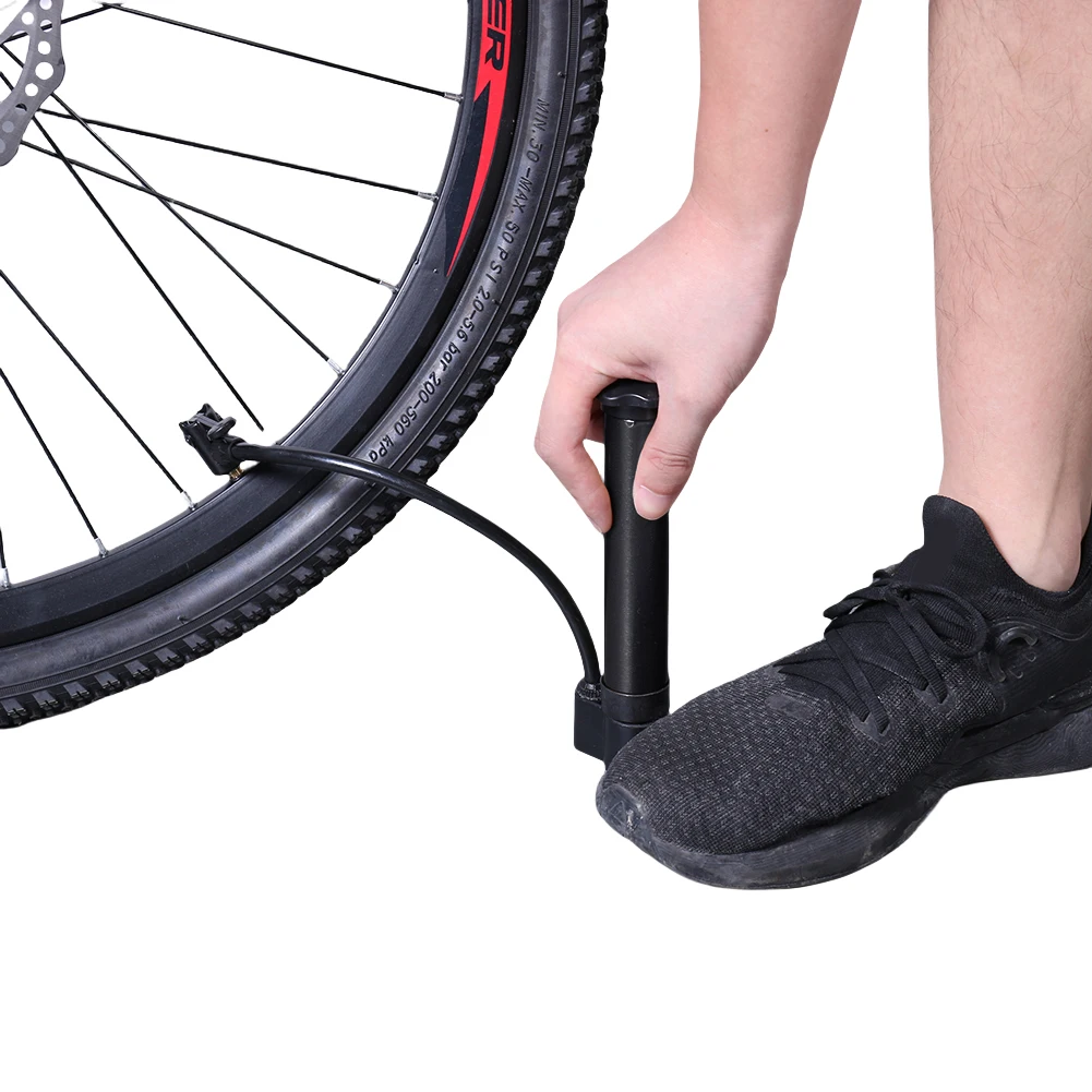 

80PSI MTB Bicycle Pump Schrader Valve Bike Manual Air Pump Lightweight Balloon Tire Inflator for Road Mountain Bikes Balls