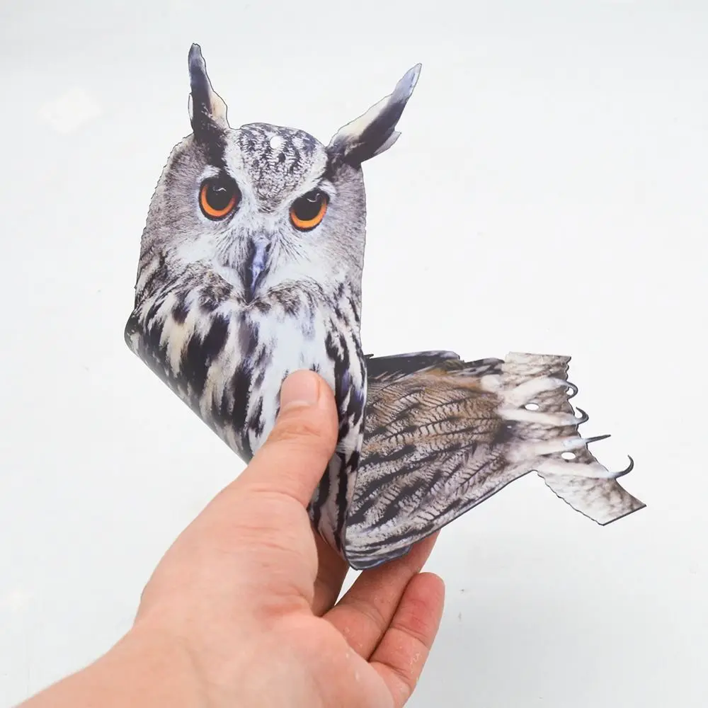 Hanging Bird Repel Scare Devices Waterproof Owl Scarecrow Fake Bird Repellent with Bells Decoration Wind Chime Bird Repeller