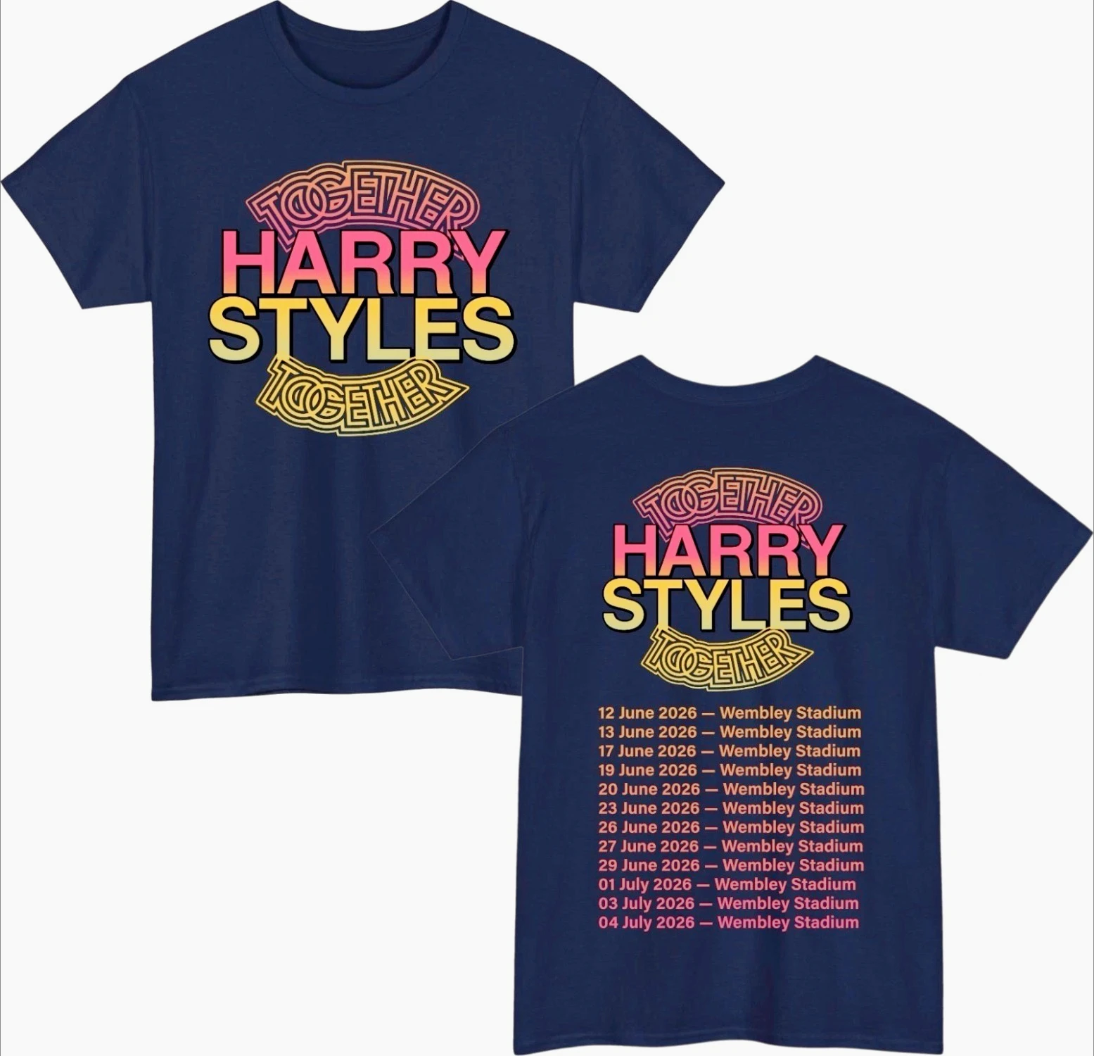 Harry Styles Together Tour 2026 Wembley Concert Full Dates T Shirt