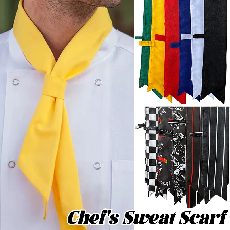 Chef Neck Tie Sweat Towel Neckerchief Scarf Home Kitchen Restaurant Hotel Waiter Sweat Towel Chef's Uniform Accessories