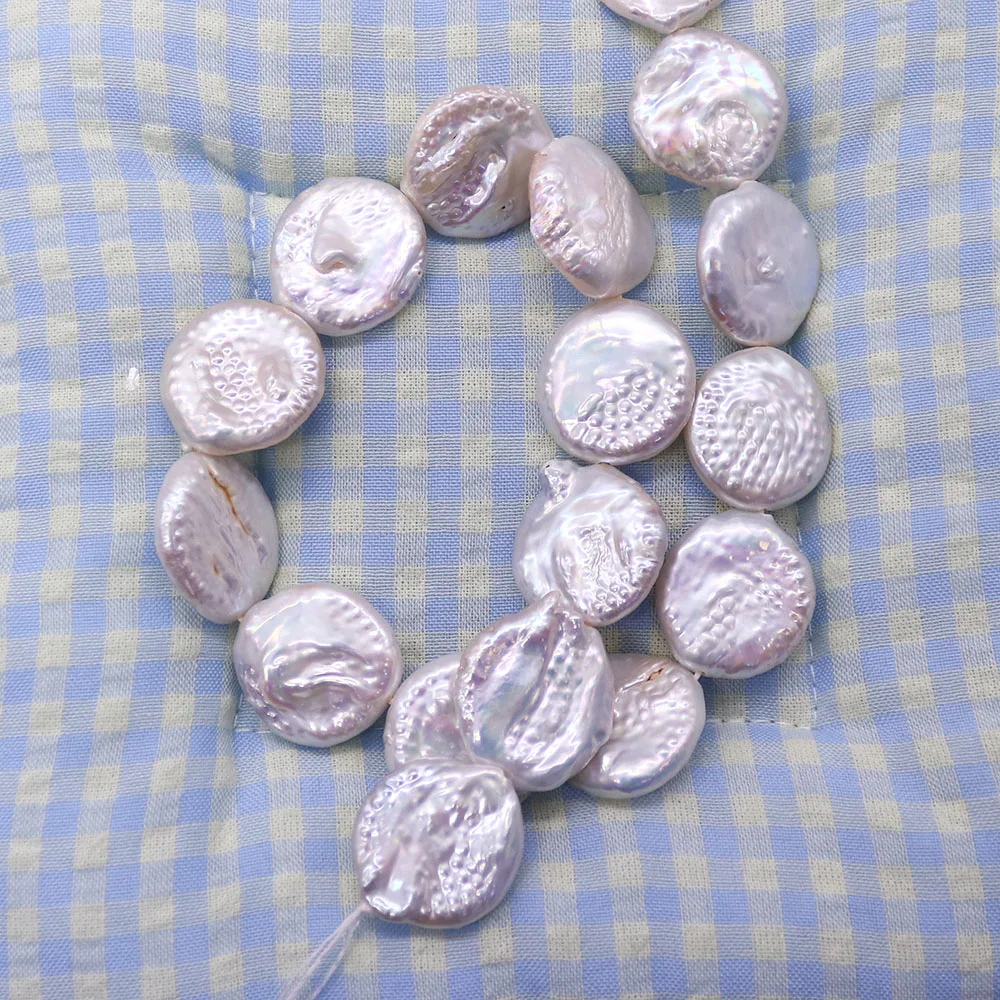 Natural Baroque Loose Straight-Hole Pockmarked Button Discs Loose String Beads Handmade DIY Jewelry Components Necklace Bracelet