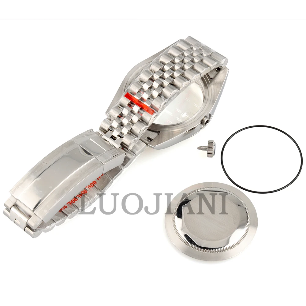 NH35 Watch Case 39/36mm Sapphire Glass For Seiko NH35 NH36 Movement Stainless Steel Jubilee Bracelet NH35 Datejust Watch Case