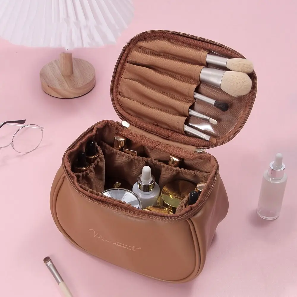 Custodia da viaggio borsa da viaggio in pelle PU Organizer da viaggio custodia per cosmetici borsa per il trucco borsa da toilette borsa per cosmetici