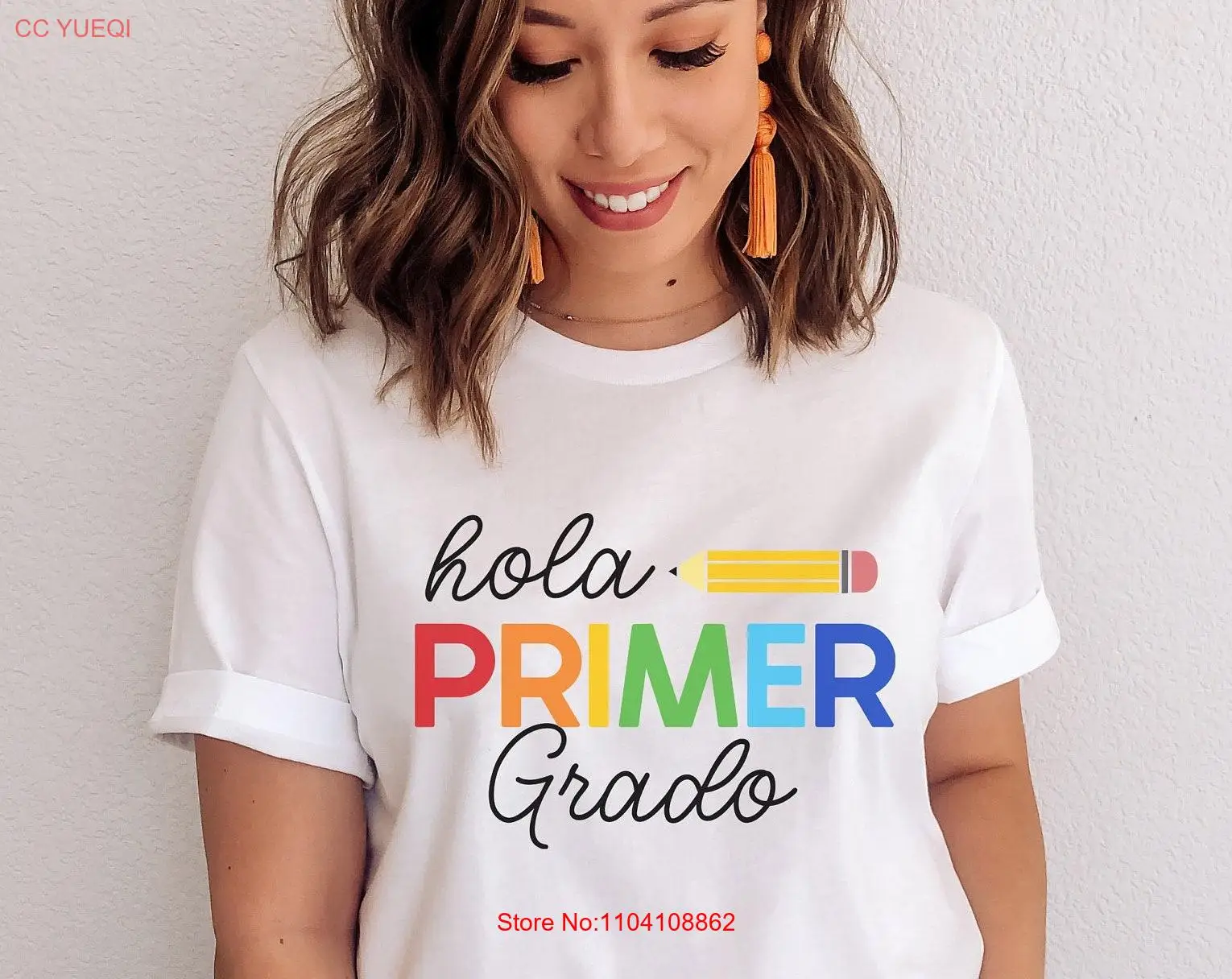 Hola Primer Grado T Shirt Spanish Teacher Bilingual ESL Maestra long or short sleeves