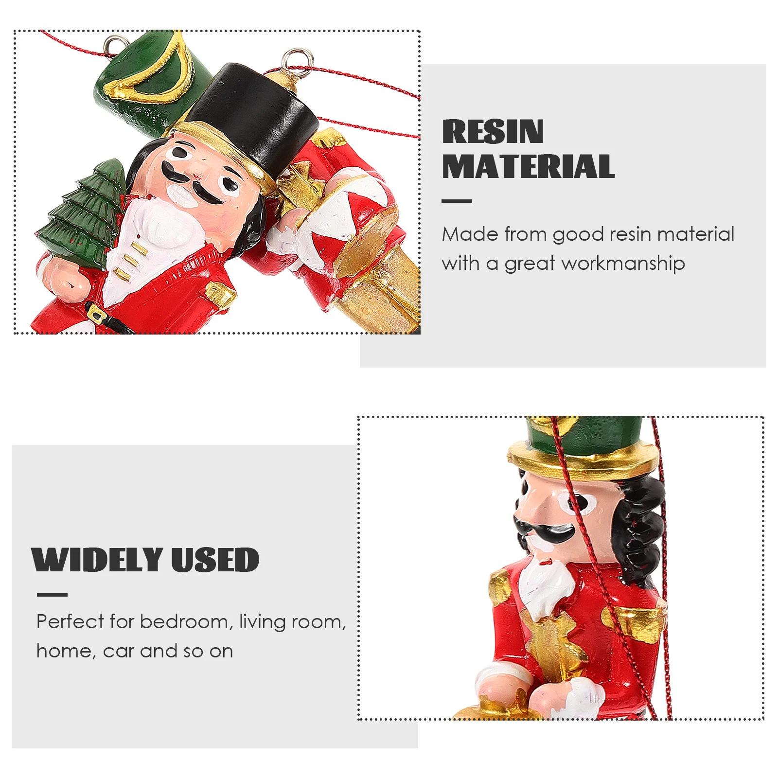 

2Pcs Resin Soldier Hanging Decor Christmas Nutcracker Statue Craft Home Car Office nament Gifts Festival Accessories