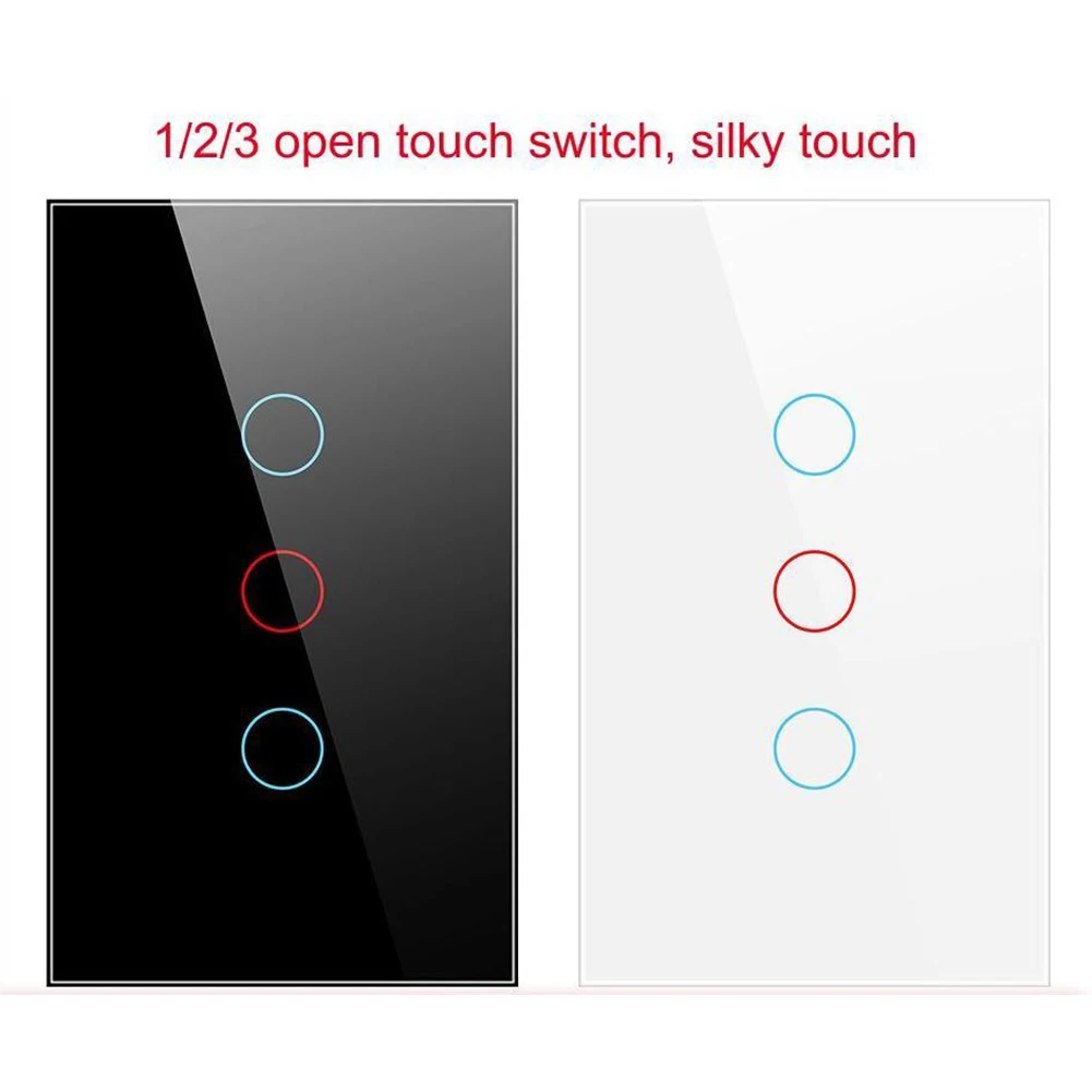 Easy Installation Smart Switch Capacitor Red And Blue LED Indicator Wall Panel With Screw For Energy-saving Lamps