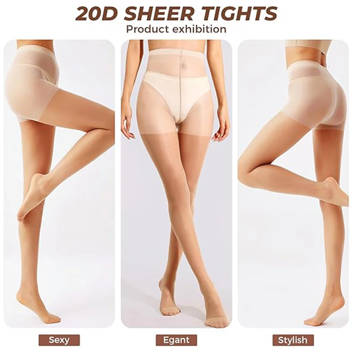 

1 пара прозрачных однотонных ультратонких летних дышащих модных универсальных колготок