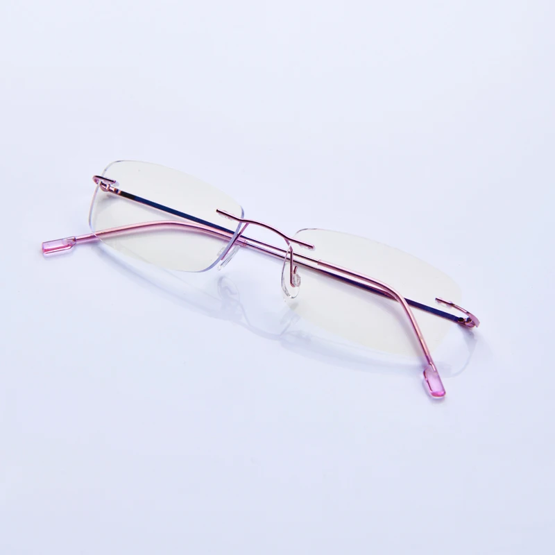 Männer Lesebrille Randlose Cut Presbyopie Brille Anti Blau Licht Schmale Quadratische Brillen Rezept Rahmen – Detail 2
