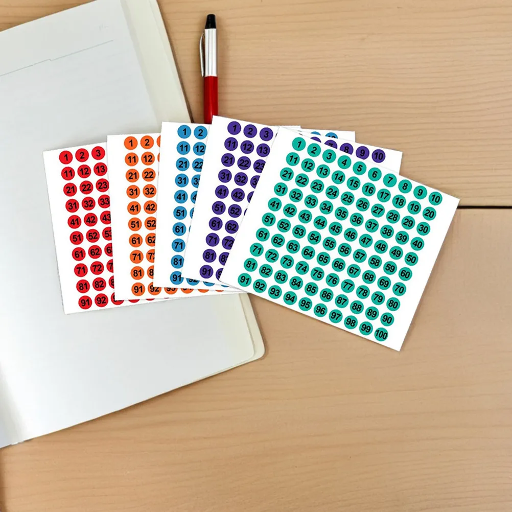 

2500Pcs Number Stickers 1-100 Consecutive Round Self-Adhesive Colored Labels for Organizing Storage Boxes Classroom Office Small