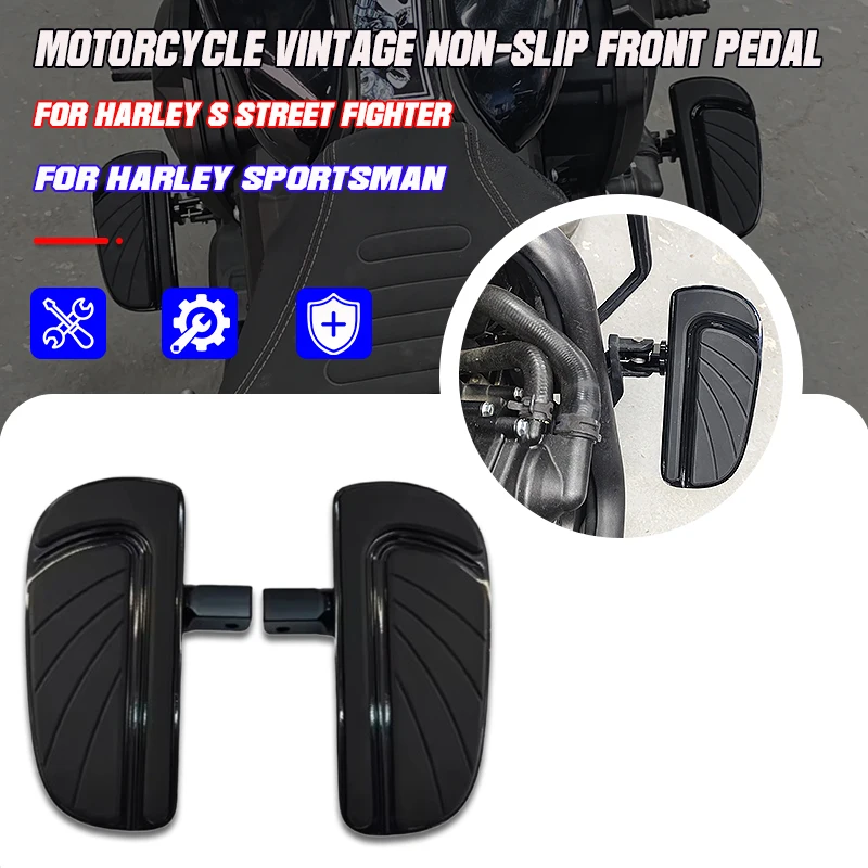 

For Harley Soft Tail Sportsman S Street Fighter Feiba Road Wei New Motorcycle Enlarged Widened Pedal Retro Anti Slip Front Pedal
