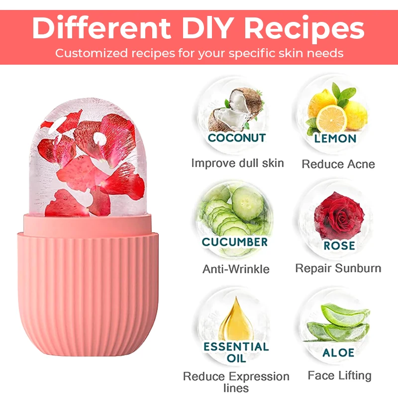 シリコン製アイスローラー フェイスリフティング コントゥアリングツール フェイシャルマッサージャー アイスキューブローラー ネック アイバッグ解消 美容スキンケア