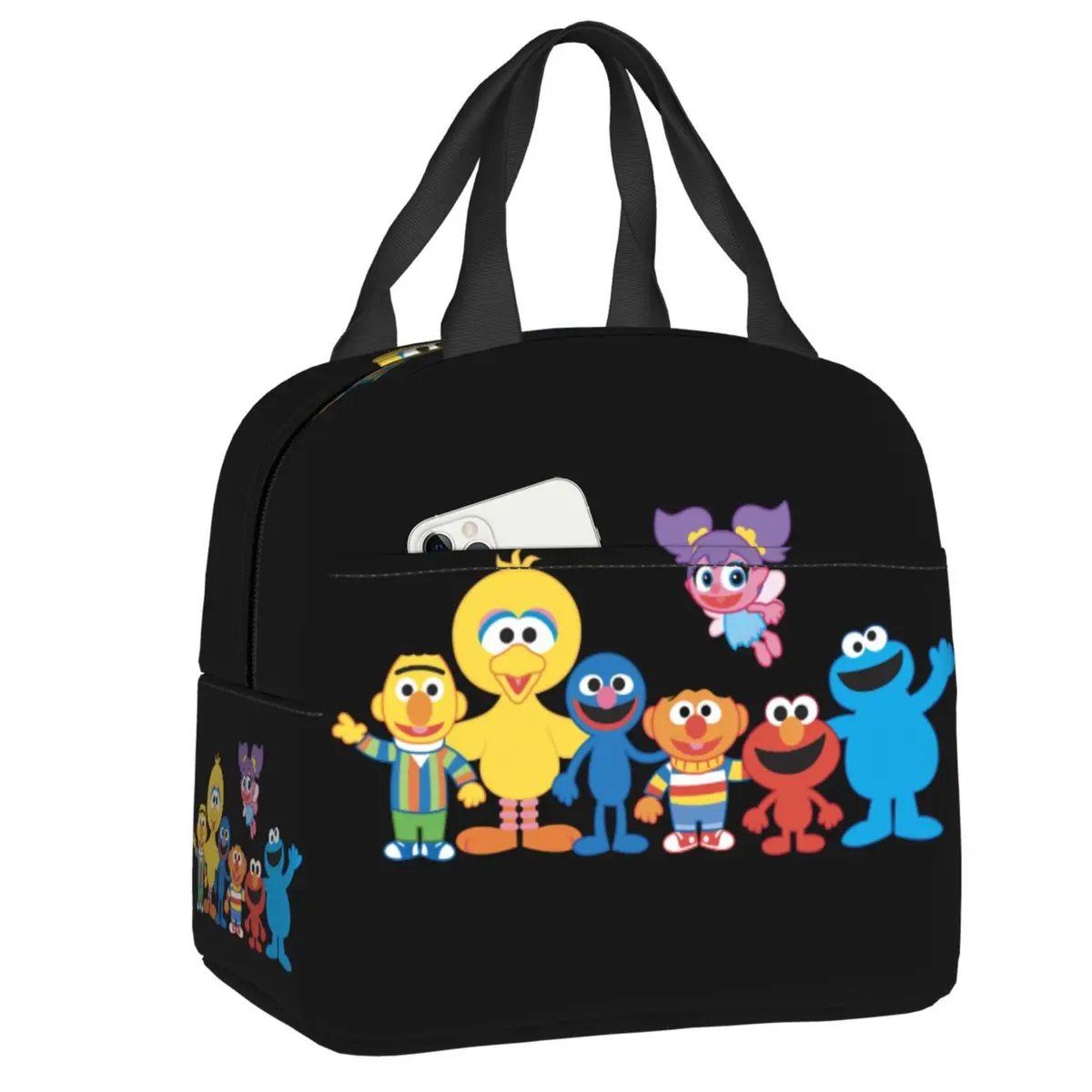 Сумка для обеда Cookie Monster Elmo Big Bird на заказ, женские теплые изолированные коробки для завтрака для детей, школы