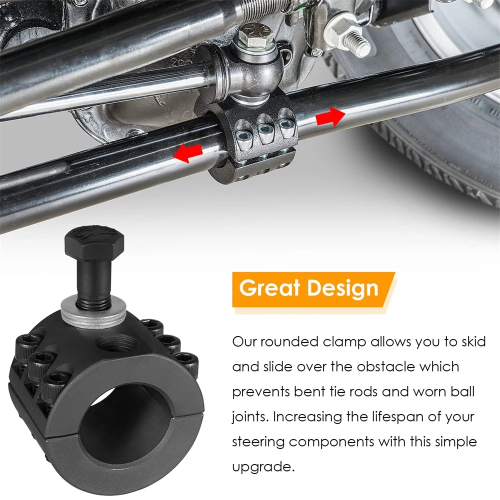 ANX Lenkungsstabilisator Spurstangenklemme für Jeep Wrangler JK TJ XJ ZJ MJ 2007-2018 mit 1-3/8 Zoll Durchmesser Spurstange (1-3/8' Außendurchmesser Rohr) – Detail 11
