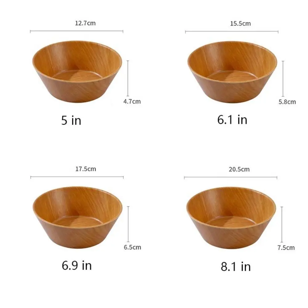 Stoviglie Melamina Grano di legno Ciotola per ramen Simulazione Ciotola di riso giapponese Grande capacità Lavabo per insalata approfondito Zuppa
