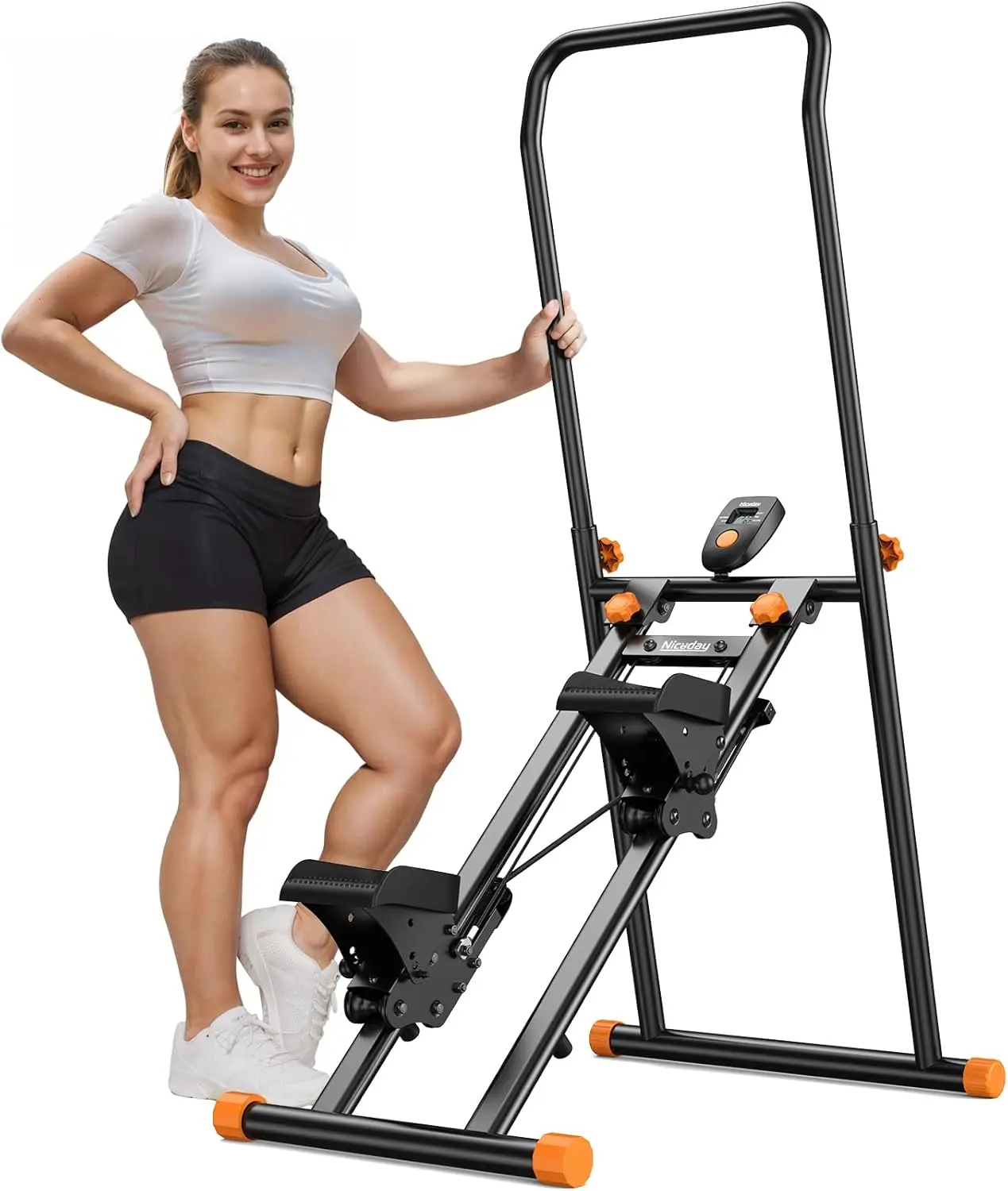 Steppers for Exercise at Home, Stair Stepper with Handlebar, Stair Climber Foldable, Stair Master with 300LBS Loading Capacity