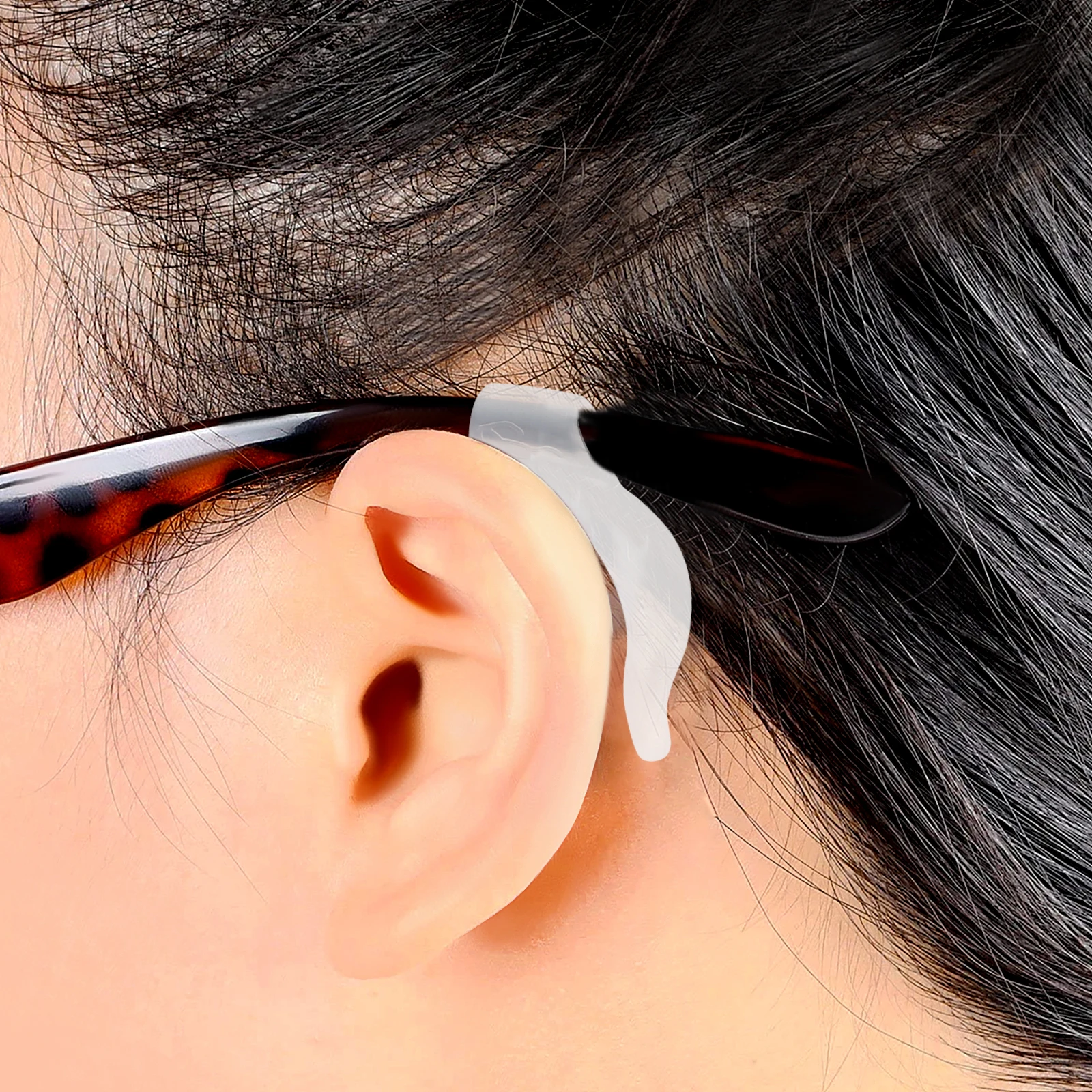 

Non Slip Eyeglass Earmuffs Silicone Temple Cushions White Kids Glasses Retainers For Yoga Running Outdoor