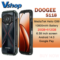 DOOGEE S118 Rugged Phone 8GB+512GB 50MP Camera 10800mAh 33W Fast Charging 6.58'' Android 14 MediaTek Helio G99 4G NFC Smartphon