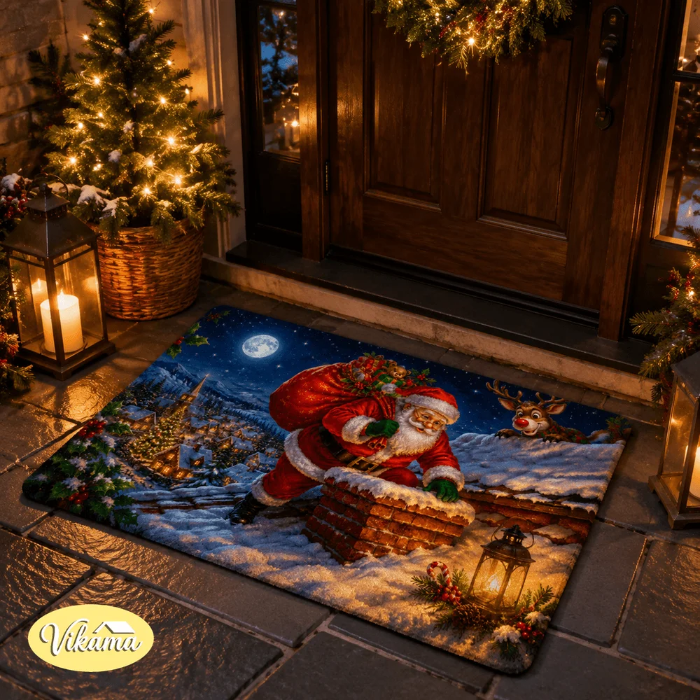 Christmas Little Dwarf Flannel Rug For Bathroom, Bedroom, Living Room Entrance Hall,Doorway Resistant To Stains Easy To Clean
