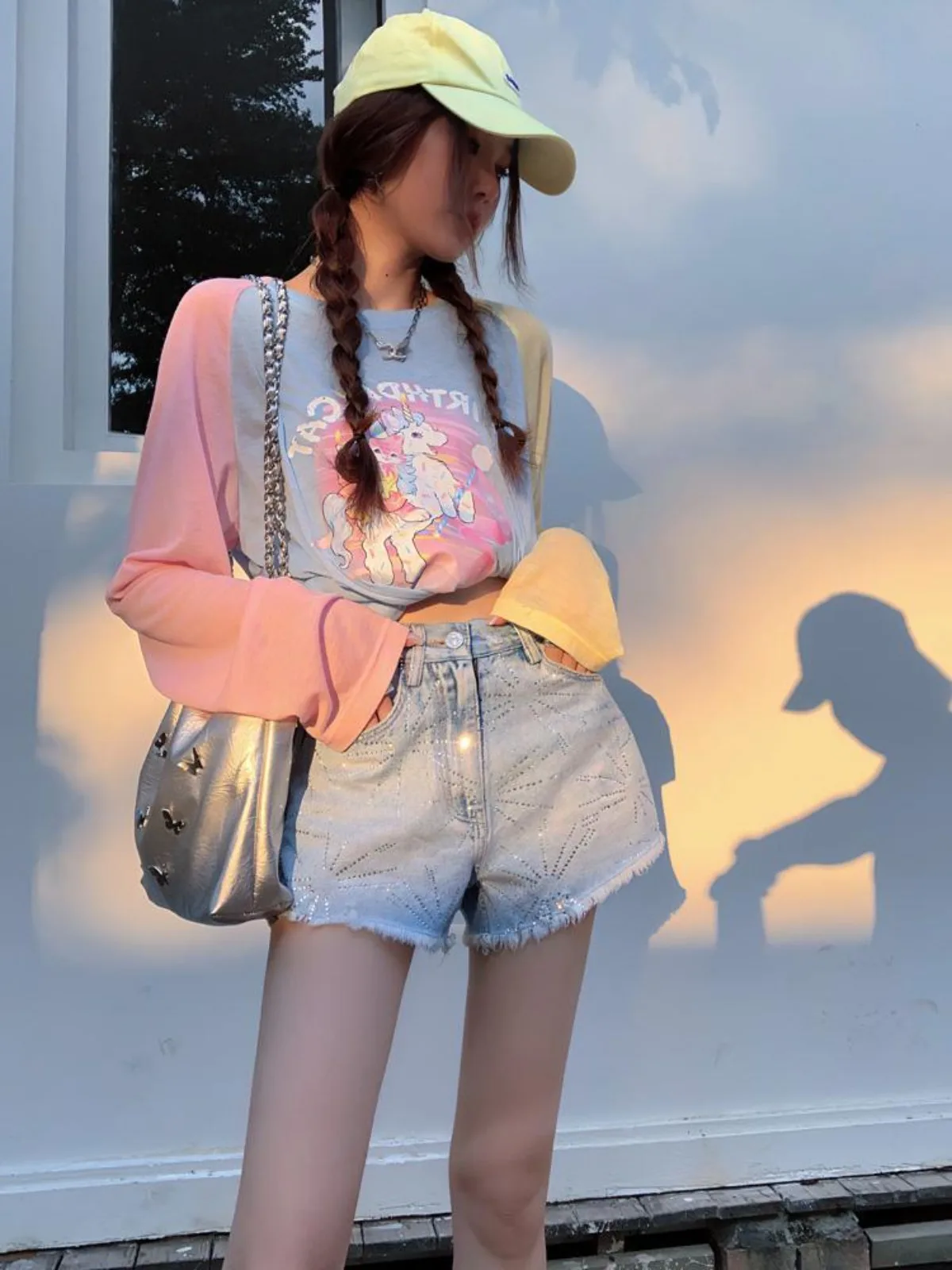 

Women Vitality Summer Day Dopamine Printing Round Neck Long Pattern Sleeve T Shirts Tops Female Casual Women's T-shirt Trend