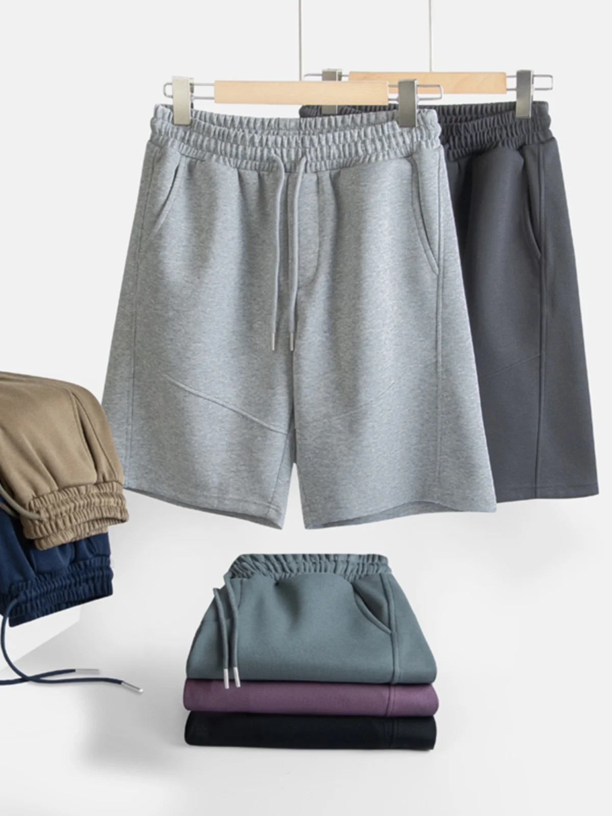 

Heavyweight Loop Cotton orts Summer Casual Breathable Five-Point Pants 350g Tee-Dimensional Tailoring Men's Faion