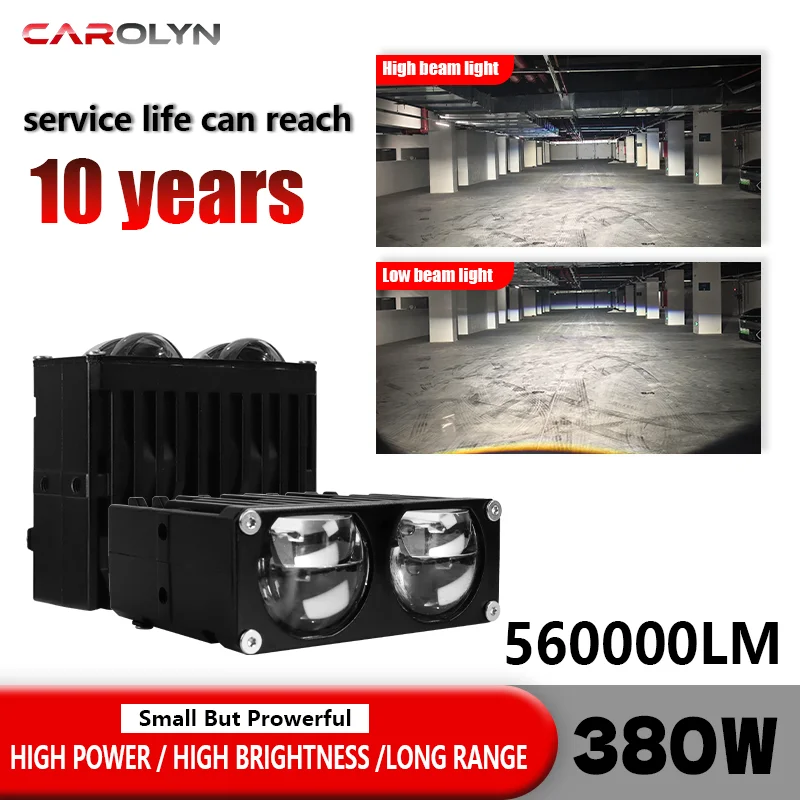 LED Car Grille Spotlight Projector Len Light DRL 380W 560000LM Super Bright Motorcycle Auxiliary Spotlight 6500K 12V