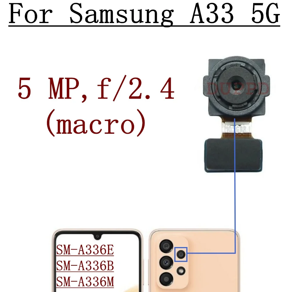 Front Rear Camera For Samsung Galaxy A33 5G A336B A336E A336M Back Wide Macro Depth Main Camera Module Flex Cable