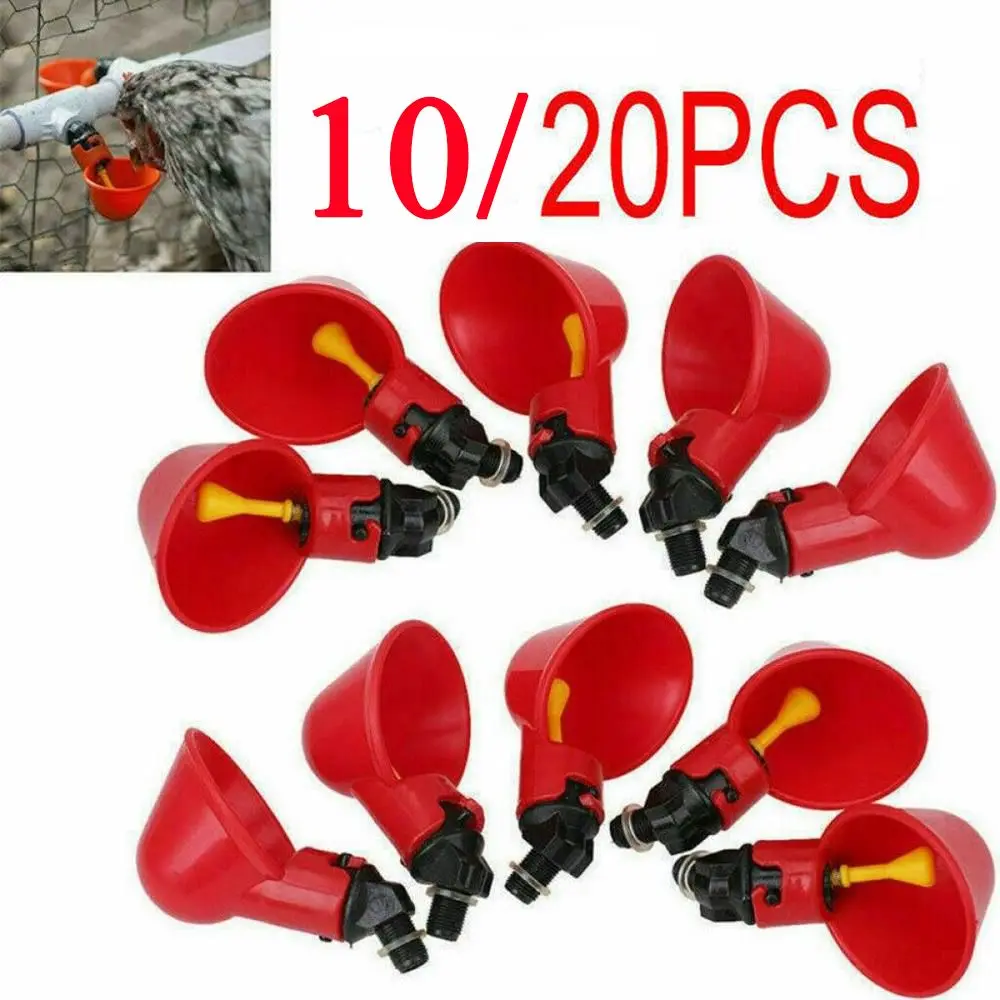 10/20 Pcs Hot new Bird Chicken Coop Feed Quail Plastic Poultry Water Drinking Cups Plastic Automatic Drinker Chicken Hen