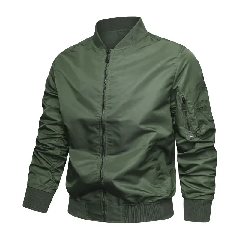 New Military Jackets Men Solid Color Bomber Jacket Spring Autumn New in Outerwear Aviator Baseball Jackets Outdoor Clothing Male