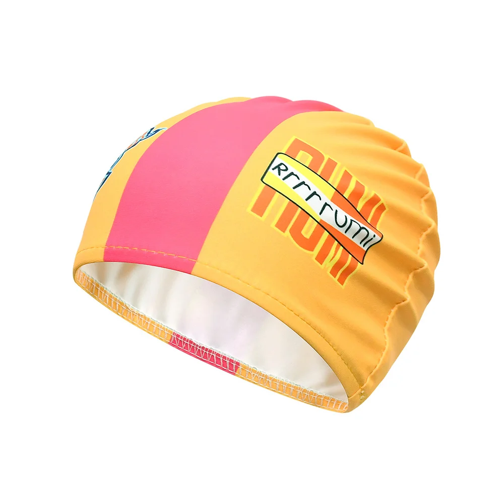 Demon Hunter of KPop Rumi Cosplay Yellow Children's Swimsuit Swimming Cap Outfits Kids Girls Halloween Swimwear Party Beach Suit