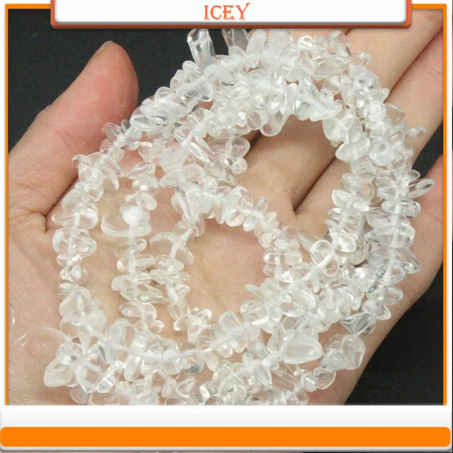 Icey 10g Crystal Broken Stone Bracelet Bracelet White Glass Bead Crystal DIY Jewelry Accessories Wholesale of Raw Stones Beads