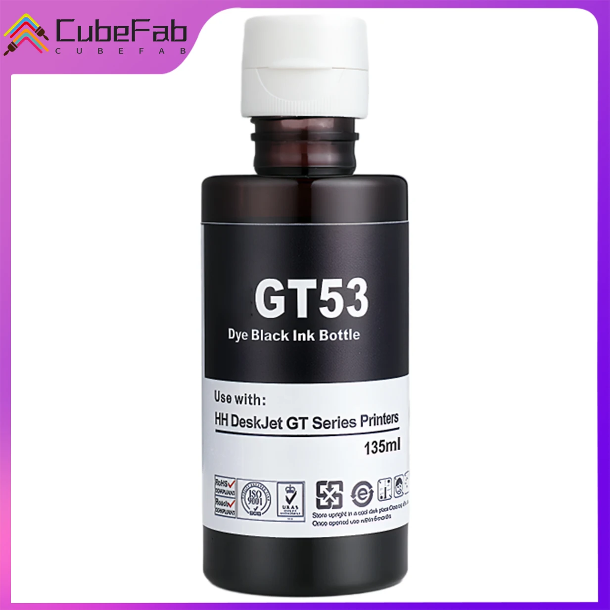 حبر إعادة تعبئة GT51 GT52 GT53 لحبر HP GT51 GT52 GT53 للطابعة HP الذكية 450 455 500 510 515 516 519 530 559 GT5810 GT5820