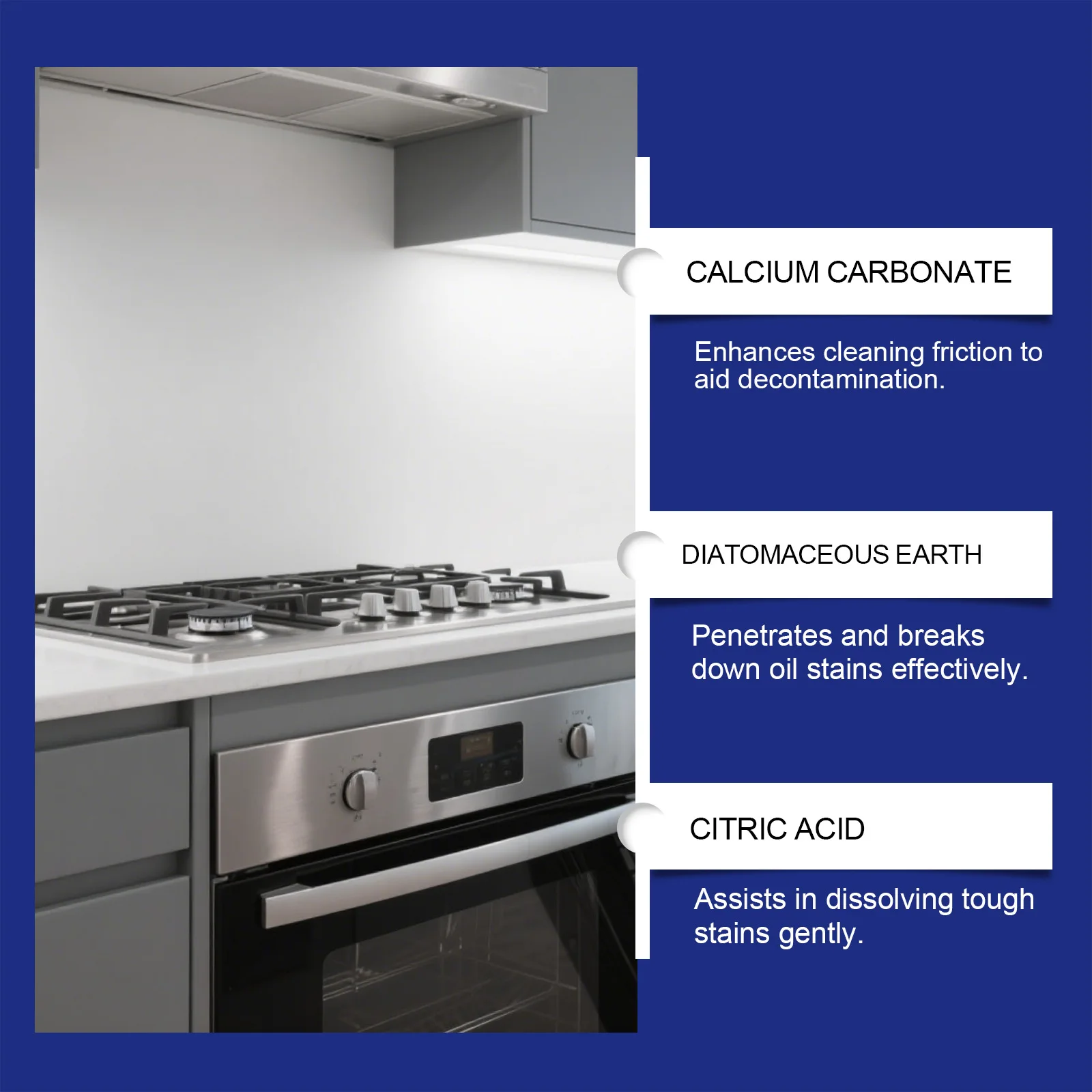 Multi-Functional Kitchen Heavy-Duty Cleaning Powder - Fast Grease Stain Removal, Safe for Cookware & Stainless Steel