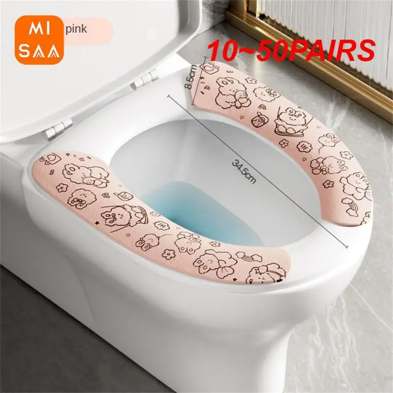 10~50PAIRS Toilet Mat Can Be Cut Adsorption Household Wear-resistant Toilet Cover Waterproof Case Universal The New Four Seasons