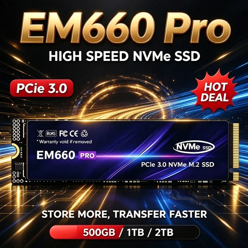 EM660 Pro SSD NVMe M.2 PCIe 3.0 500GB 1TB 2TB Internal High Speed Solid State Drive Fast Storage For Desktop Laptop Computer