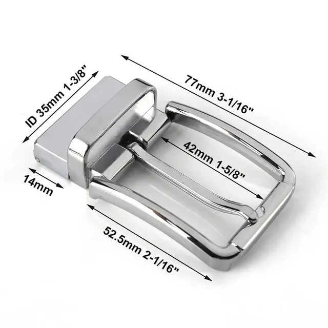 1piece 35mm Metal Brushed Men Belt Buckle Clip Buckle Rotatable Bottom Single Pin Half Buckle Leather Craft Belt Strap 3