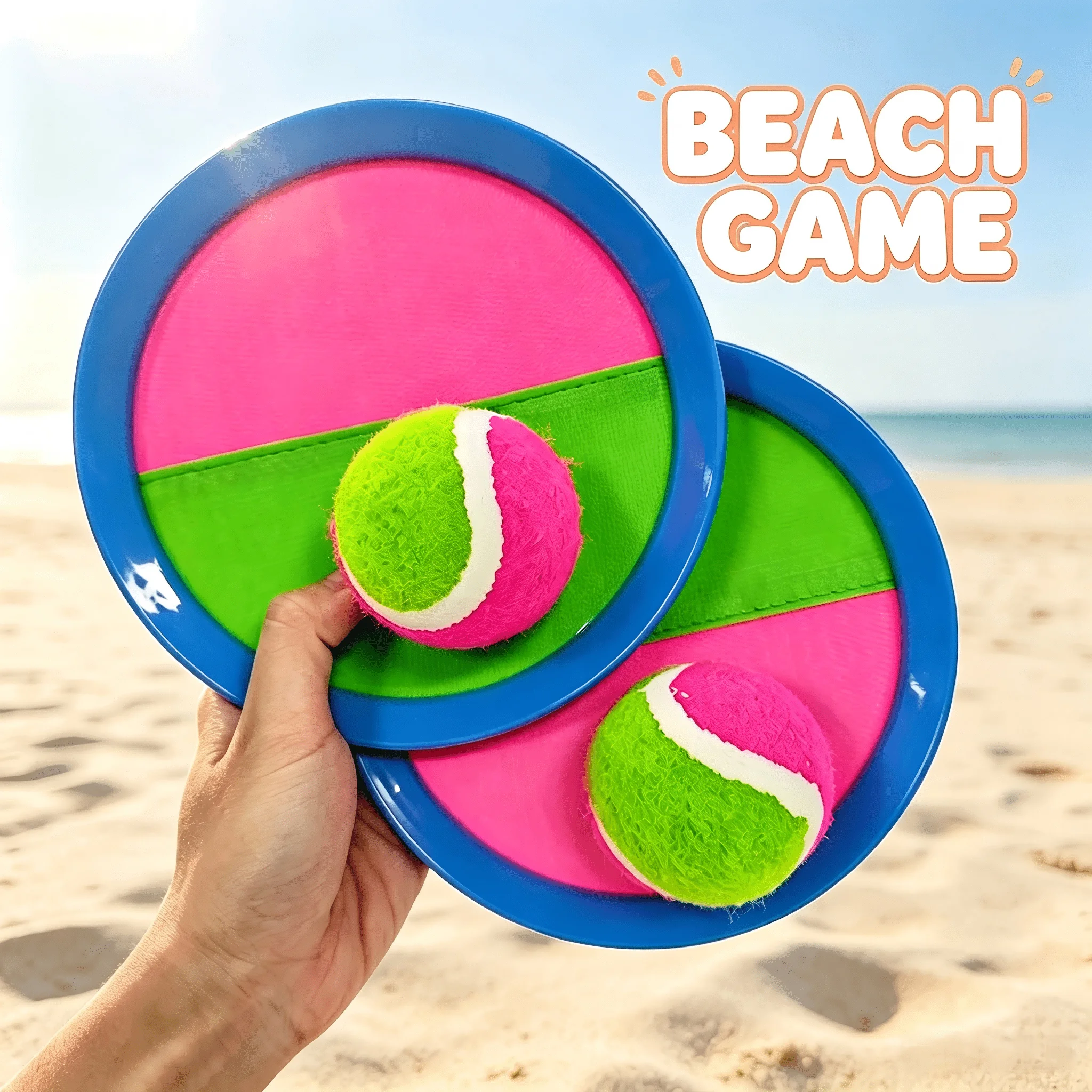 Toss And Catch Sticky Ball Game Set, Outdoor Interactive Toss Catch Toy With Paddles And Balls, Fun Beach Backyard Yard Play Equipment, Parent‑Child Interactive Sports Game, Ideal Halloween Easter Christmas Holiday Birthday Gift For Kids Boys Girls